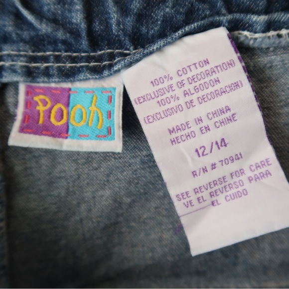 Vintage Disney Winnie the Pooh Embroidered Denim High Waisted Shorts 12/14 - Picture 8 of 9